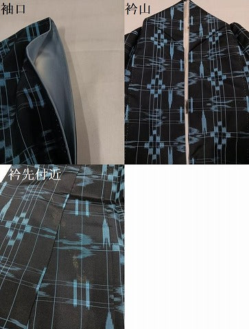 平和屋着物●上質な紬　琉球絣文様　正絹　逸品　AABI6293ph