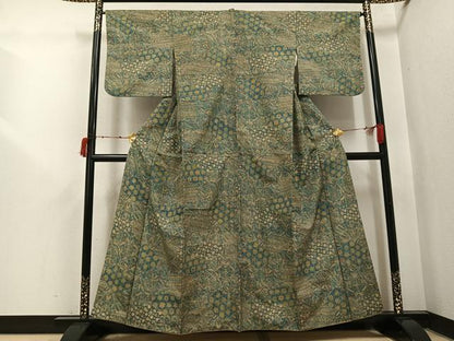 平和屋着物●本場大島紬　染大島　草花文　正絹　逸品　AABI6297ph
