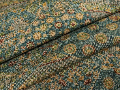平和屋着物●本場大島紬　染大島　草花文　正絹　逸品　AABI6297ph