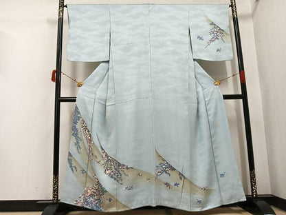 平和屋着物●訪問着　作家物　三辻与四昭　草木文　正絹　逸品　AABI6300ph