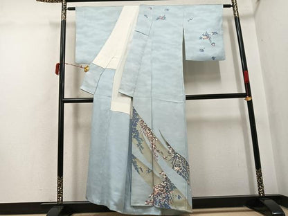 平和屋着物●訪問着　作家物　三辻与四昭　草木文　正絹　逸品　AABI6300ph