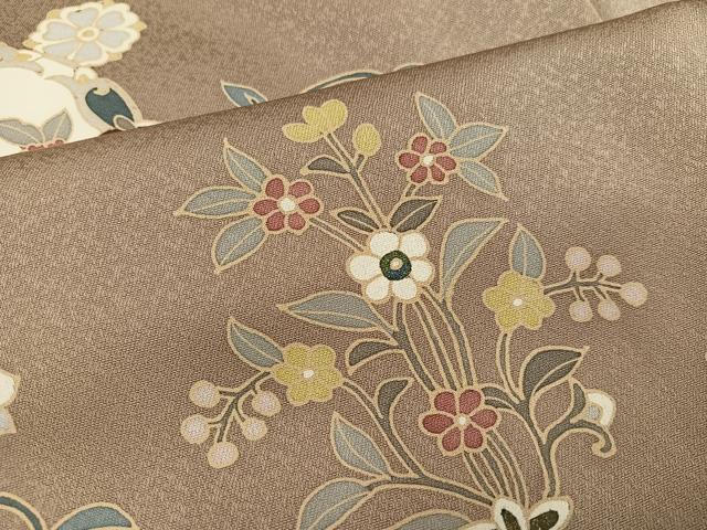 平和屋着物●訪問着　刺繍　花鳥更紗唐草文　暈し染め　正絹　逸品　AABI6301ph