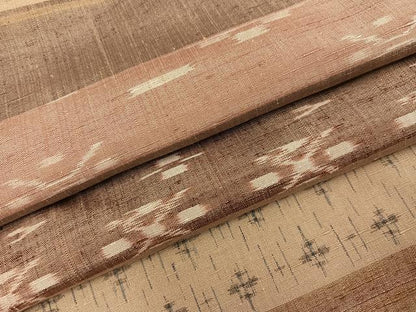 平和屋着物●上質な紬　横段文　正絹　逸品　AABI6302ph
