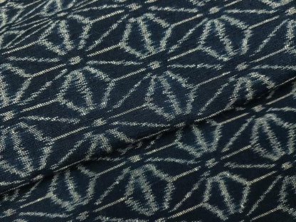 平和屋着物●久留米絣　単衣　麻の葉文様　綿　逸品　AABI6303ph