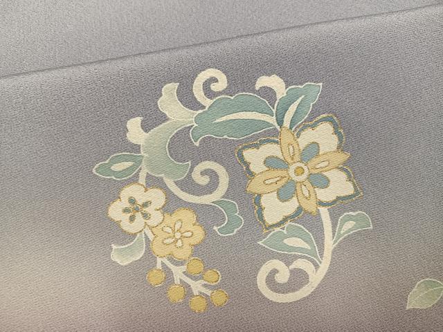 平和屋着物●訪問着　友禅　駒刺繍　花唐草文　暈し染め　金彩　正絹　逸品　AABI6310ph