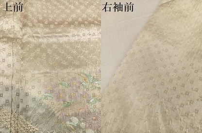 平和屋着物●訪問着　絞り　草花文　金彩　正絹　逸品　AABI6312ph