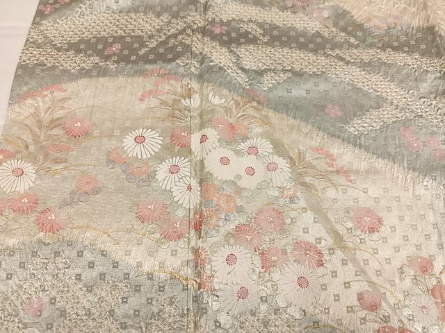 平和屋着物●訪問着　絞り　草花文　金彩　正絹　逸品　AABI6312ph