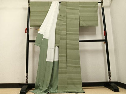 平和屋着物●江紋屋　江戸小紋　保科勝信　寄せ小紋柄　正絹　逸品　AABI6314ph