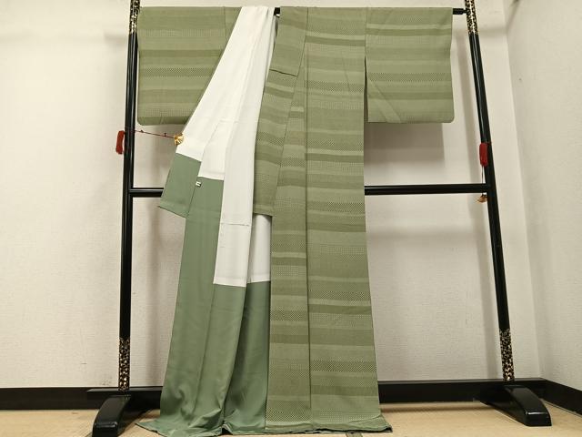平和屋着物●江紋屋　江戸小紋　保科勝信　寄せ小紋柄　正絹　逸品　AABI6314ph