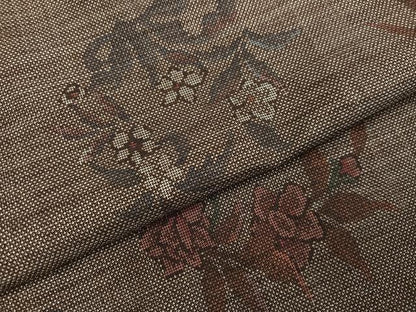 平和屋着物●本場大島紬　カタス9マルキ　草花文　正絹　逸品　AABI6316ph