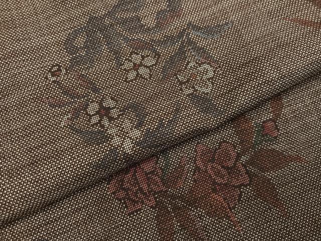 平和屋着物●本場大島紬　カタス9マルキ　草花文　正絹　逸品　AABI6316ph