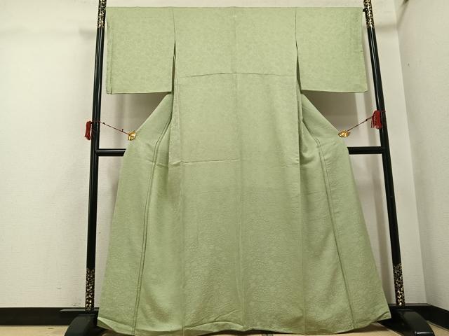 平和屋着物●上質な色無地　辻が花地紋　枯草色　さが美扱い　正絹　逸品　未使用　AABI6317ph