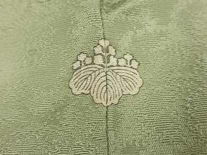 平和屋着物●上質な色無地　辻が花地紋　枯草色　さが美扱い　正絹　逸品　未使用　AABI6317ph