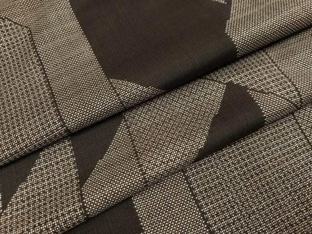 平和屋着物●本場大島紬　一元7マルキ　幾何学文様　正絹　逸品　AABI6318ph
