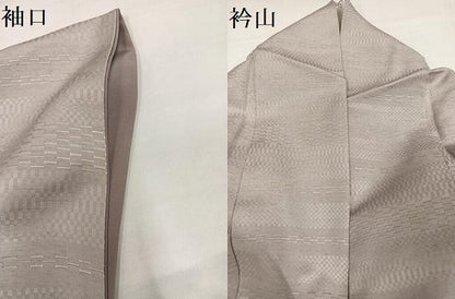平和屋着物●ロートン織　道屯織　紬　練色　正絹　逸品　AABI6319ph