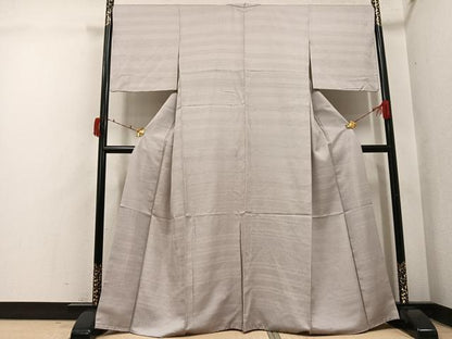 平和屋着物●ロートン織　道屯織　紬　練色　正絹　逸品　AABI6319ph