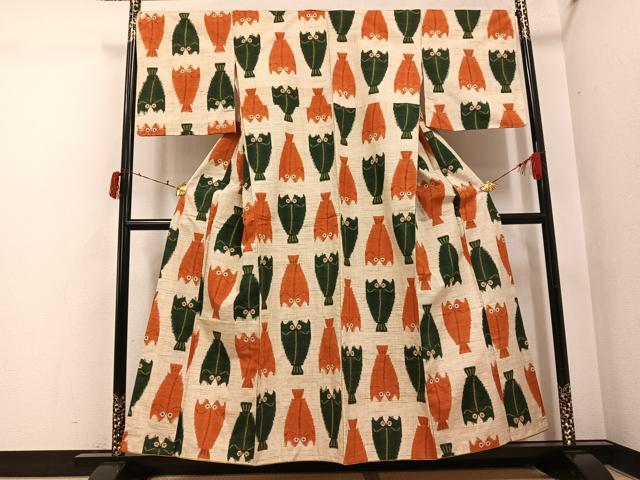 平和屋着物●上質な紬　干物　正絹　逸品　AABI6321ph