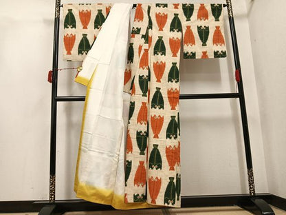 平和屋着物●上質な紬　干物　正絹　逸品　AABI6321ph
