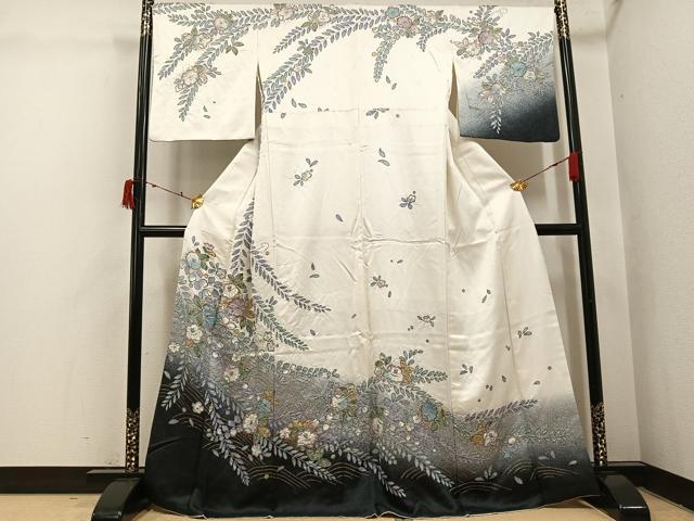 平和屋着物●訪問着　辻が花　絞り　暈し染め　金彩　正絹　逸品　AABI6323ph