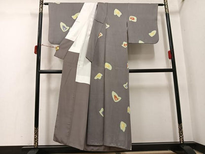 平和屋着物●上質な小紋　絞り　舞花文　正絹　逸品　AABI6325ph