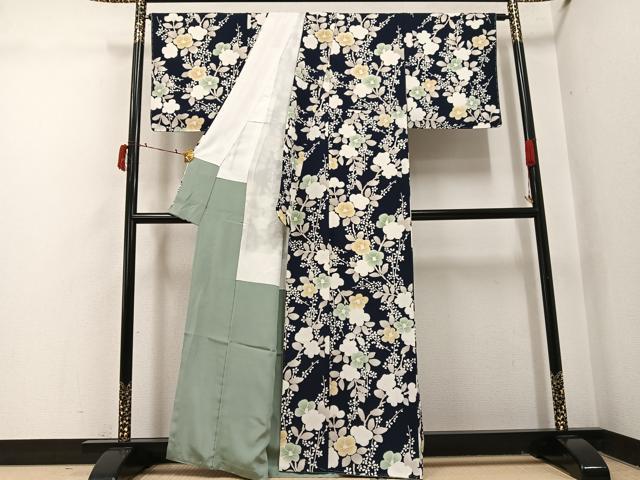 平和屋着物●上質な小紋　枝花文　正絹　逸品　未使用　AABI6326ph