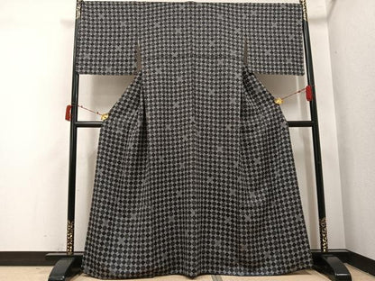 平和屋着物●上質な小紋　丸菱文　正絹　逸品　未使用　AABI6327ph