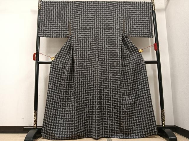 平和屋着物●上質な小紋　丸菱文　正絹　逸品　未使用　AABI6327ph