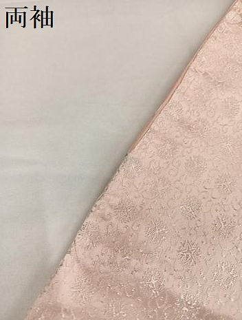 平和屋着物●上質な色無地　花唐草地紋　肌色　正絹　逸品　未使用　AABI6328ph