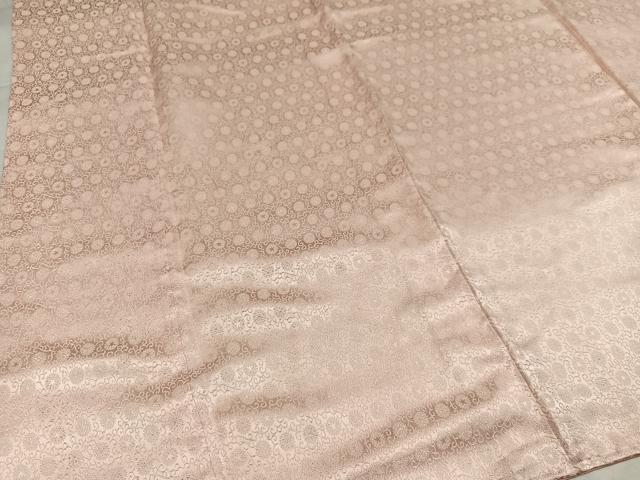 平和屋着物●上質な色無地　花唐草地紋　肌色　正絹　逸品　未使用　AABI6328ph