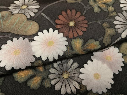 平和屋着物●金彩作家　堀陽一朗　訪問着　ろうけつ染　草花文　金彩　正絹　逸品　AABI6330ph