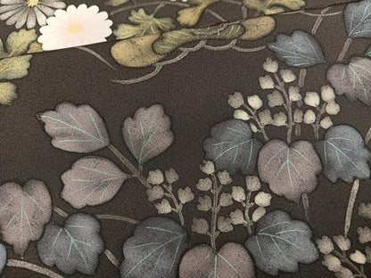 平和屋着物●金彩作家　堀陽一朗　訪問着　ろうけつ染　草花文　金彩　正絹　逸品　AABI6330ph