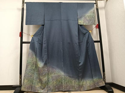 平和屋着物●訪問着　霞文　暈し染め　金銀彩　正絹　逸品　AABI6332ph