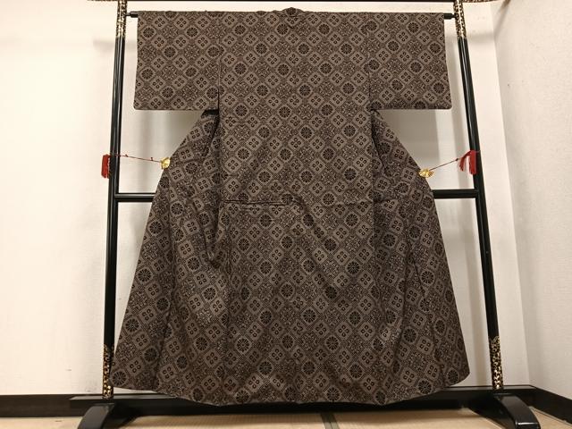 平和屋着物●本場大島紬　一元7マルキ　花菱文　正絹　逸品　AABI6335ph