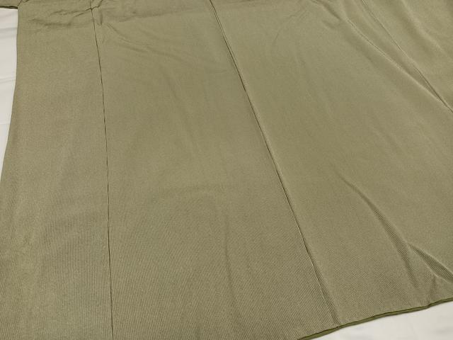 平和屋着物●小紋師　高津良治　江戸小紋　万筋　海松色×白橡色　正絹　逸品　AABI6337ph