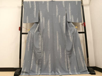平和屋着物●上質な小紋　露芝文　ロング丈　正絹　逸品　未使用　AABI6341ph