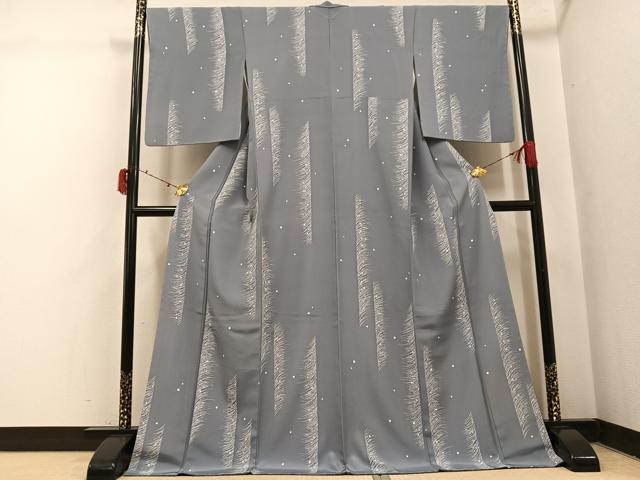 平和屋着物●上質な小紋　露芝文　ロング丈　正絹　逸品　未使用　AABI6341ph