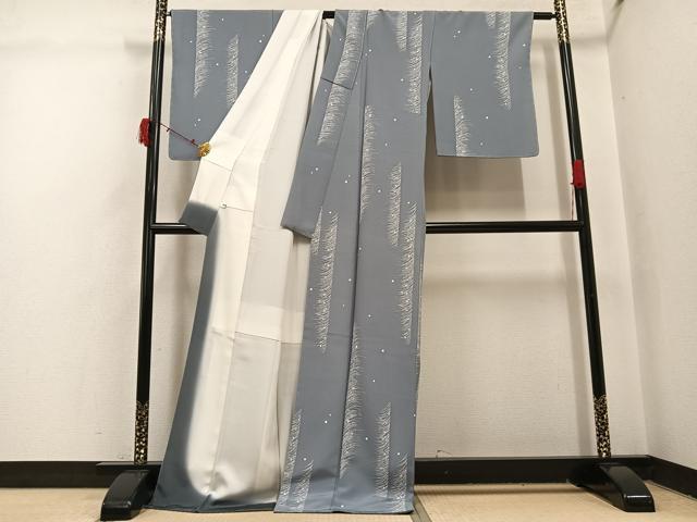 平和屋着物●上質な小紋　露芝文　ロング丈　正絹　逸品　未使用　AABI6341ph