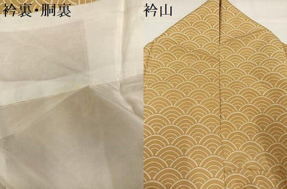 平和屋着物●上質な小紋　紬地　青海波　正絹　逸品　AABI6342ph
