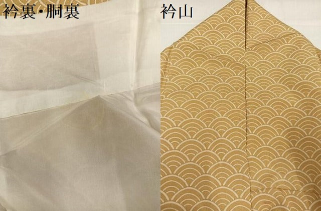 平和屋着物●上質な小紋　紬地　青海波　正絹　逸品　AABI6342ph