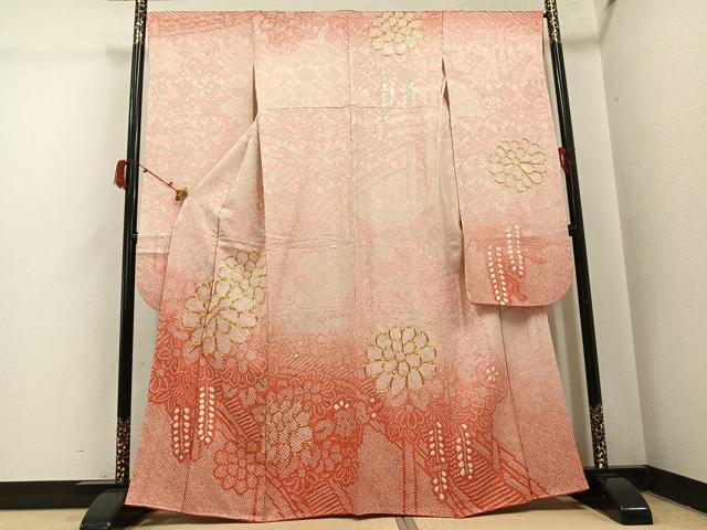 平和屋着物●豪華振袖　駒刺繍　絞り　花尽くし　暈し染め　やまと誂製　正絹　逸品　AABI6345ph