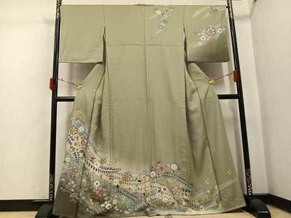 平和屋着物●訪問着　辻が花　暈し染め　金彩　正絹　逸品　AABI6355ph