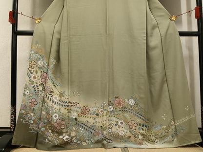 平和屋着物●訪問着　辻が花　暈し染め　金彩　正絹　逸品　AABI6355ph