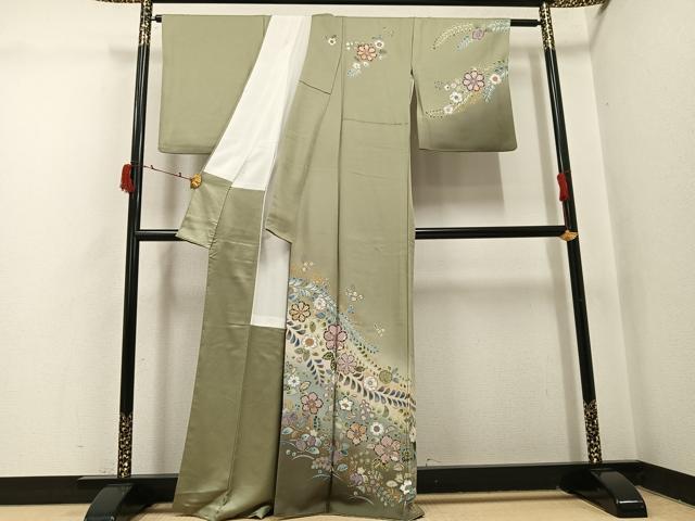 平和屋着物●訪問着　辻が花　暈し染め　金彩　正絹　逸品　AABI6355ph