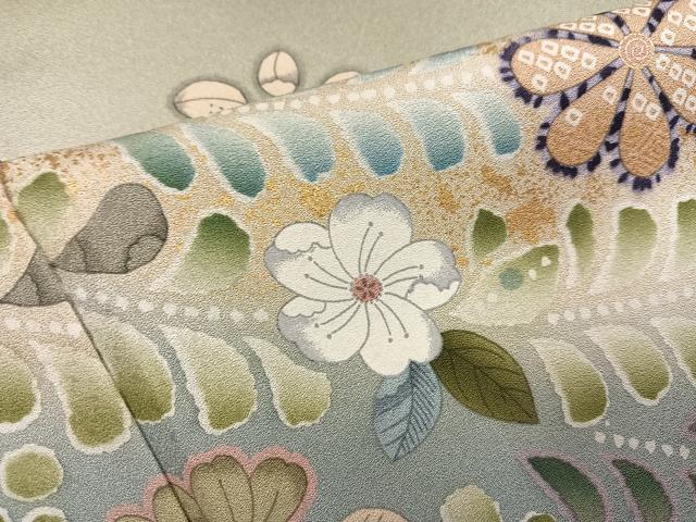 平和屋着物●訪問着　辻が花　暈し染め　金彩　正絹　逸品　AABI6355ph