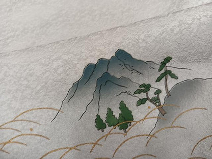 平和屋着物●訪問着　雪輪人物風景文　暈し染め　金銀彩　正絹　逸品　AABI6356ph