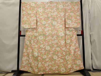 平和屋着物■上質な小紋　花尽し　正絹　逸品　AABI6362st