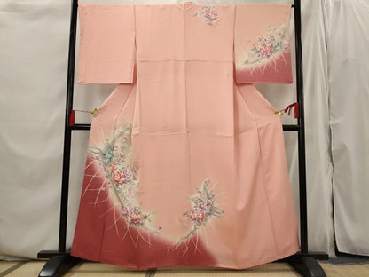 平和屋着物■訪問着　花鳥文　暈し染め　金銀彩　正絹　逸品　AABI6364st