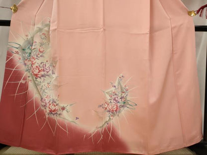 平和屋着物■訪問着　花鳥文　暈し染め　金銀彩　正絹　逸品　AABI6364st