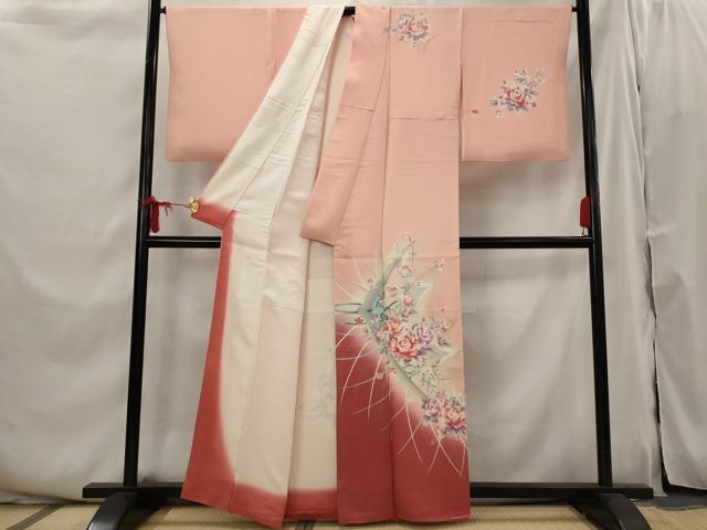 平和屋着物■訪問着　花鳥文　暈し染め　金銀彩　正絹　逸品　AABI6364st