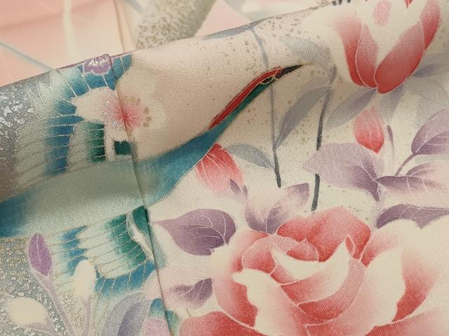 平和屋着物■訪問着　花鳥文　暈し染め　金銀彩　正絹　逸品　AABI6364st